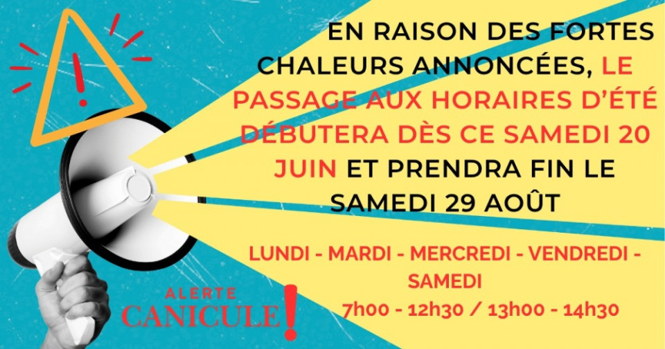 Modifications des horaires de la déchetterie